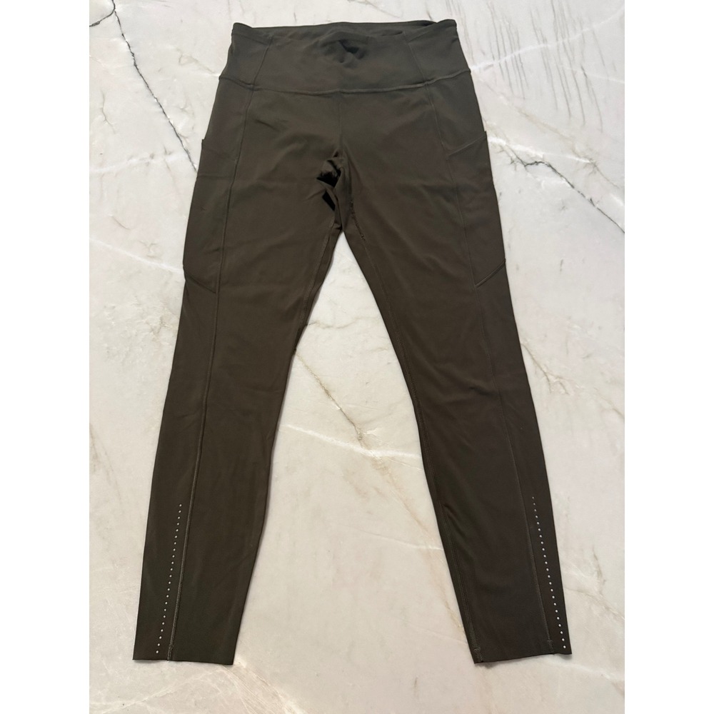 Lululemon Fast and Free High-Rise Tight 25 Nulux Dark Olive Green Size 8